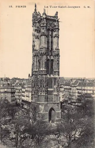 A839 Frankreich Paris Tour Saint Jacques Turm Vintage Postkarte