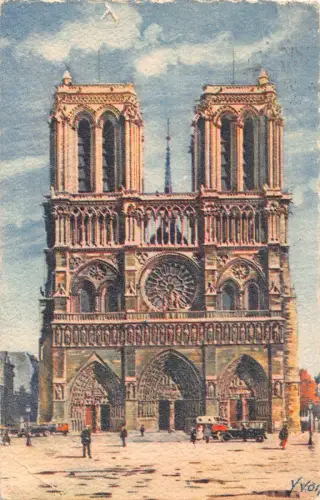 A838 Frankreich 1928 Paris Fassade Notre Dame Kirche Vintage Postkarte