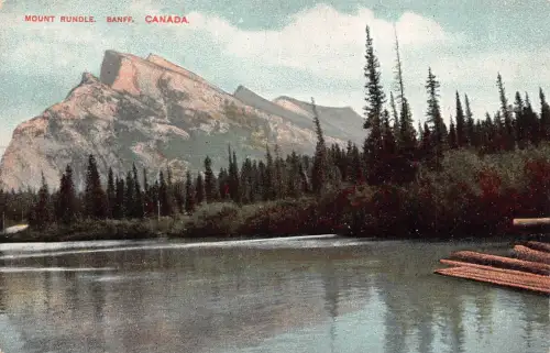 B490 Kanada Banff Mount Rundle Vintage Postkarte