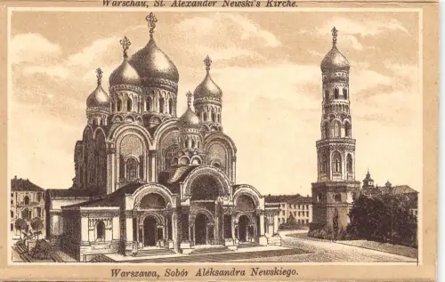 B533 Polen Warschau Warszawa Sobor Aleksandra Newskiego Kirche Postkarte