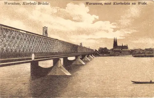B533 Polen Warschau Warszawa Kierbedzia na Wisle Brücke Vintage Postkarte