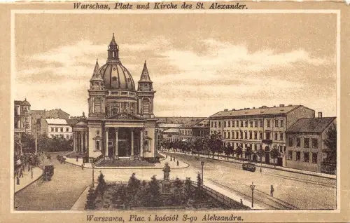 B533 Polen Warschau Warszawa Plac Kosciol S-go Aleksandra Platz Kirche Postkarte