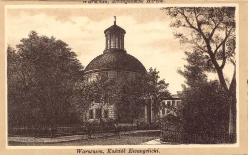 B533 Polen Warschau Warszawa Kosciol Ewangelcki Kirche Postkarte
