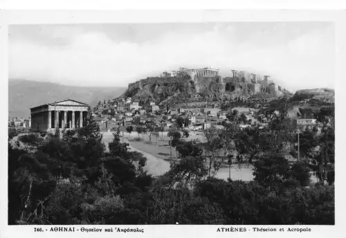 B553 Griechenland Athen Theseion et Acropole RPPC Postkarte