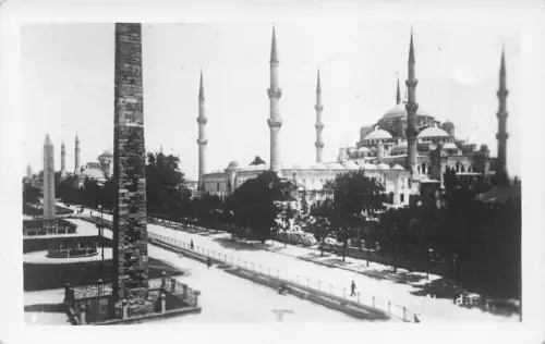 B554 Türkei Istanbul Moschee Sultan Ahmed L'Hippodrom RPPC Postkarte