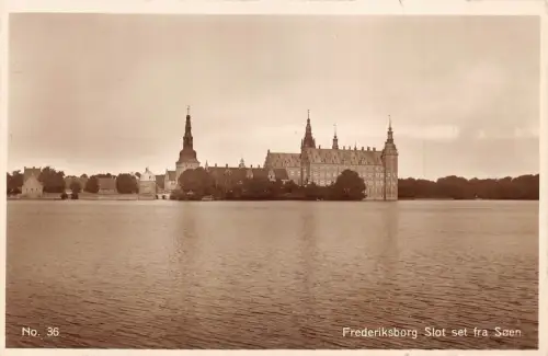 A225 Dänemark 1915 Frederiksborg Slot Set Fra Schloss Soen Vintage Postkarte