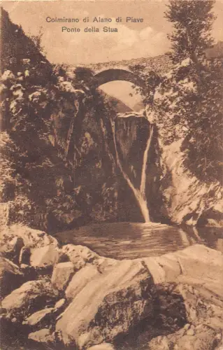 A227 Italien Calmirano di Alano di Piave Ponte della Stua Wasserfall Postkarte.