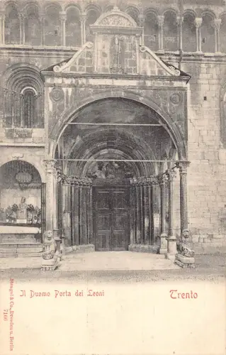 A227 Italien Trient Il Duomo Porta del Leoni Vintage Postkarte