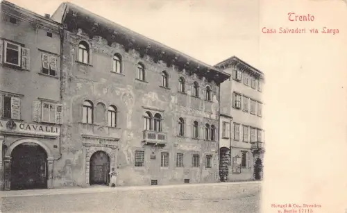 A229 Italien Trient Casa Salvadori über Larga Cavalli Shop Vintage Postkarte