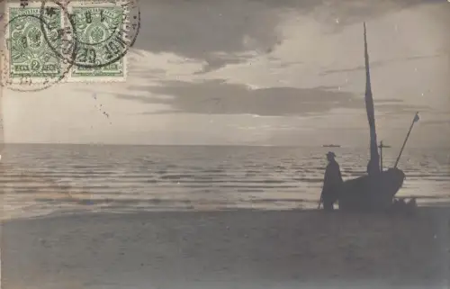 A037 Russland 1910 Segelboot Fischer Ostsee Serie Postkarte