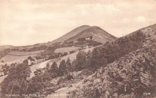A034 England Malvern The Hills from Jubilee Drive Vintage Postkarte