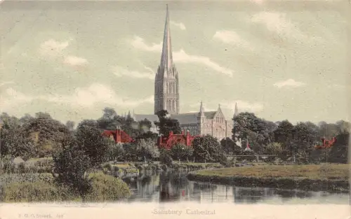 A034 England Salisbury Cathedral Vintage Postkarte