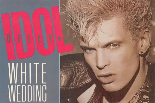 L291 Musik Sänger Punk Rock Billy Idol weiß Hochzeit Postkarte