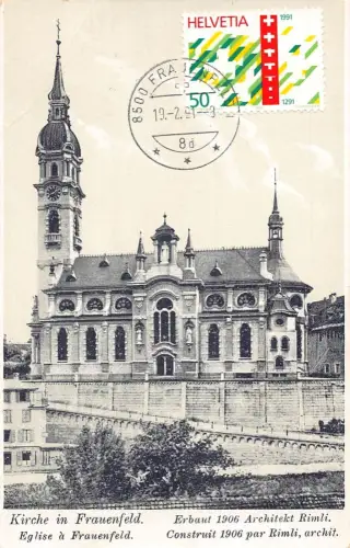 L295 Schweiz Kirche in Frauenfeld erbaut 1906 alte AK