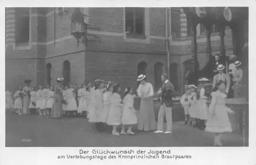 L064 Deutschland Glückwünsche der Jugend an Kronprinz und Braut Postkarte