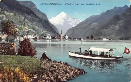 L063 Schweiz 1911 Vierwaldstattersee Boot alte Postkarte
