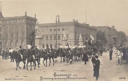 L064 Deutschland Gala Kutsche zur Begrüßung der Kronprinzessin Postkarte