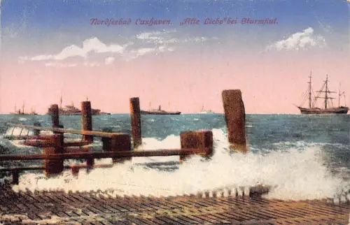 L063 Deutschland Cuxhaven Nordsee Schiffe Vintage Postkarte