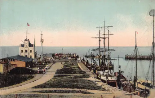 L063 Deutschland Cuxhaven Nordsee Schiffe Vintage Postkarte