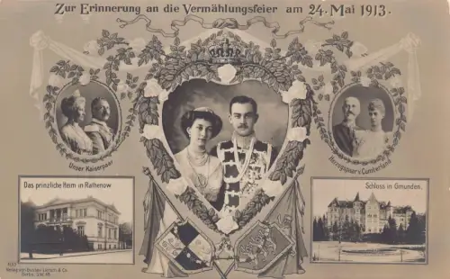 L064 Deutsches Königtum Herzog und Herzogin von Braunschweig Hochzeitspostkarte