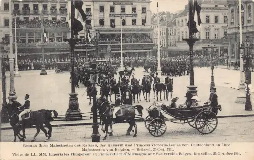 L064 Deutschland Kaiser Wilhelm II Kaiserin Augusta Bruxelles Besuchspostkarte