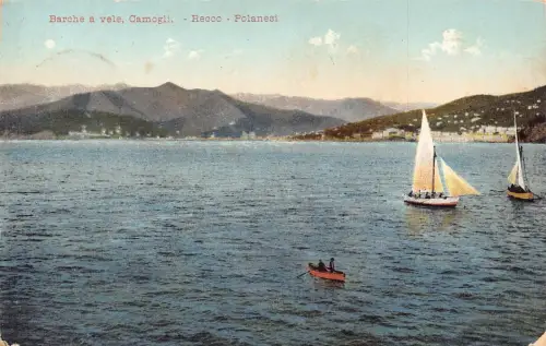L063 Italien 1925 Barche e vele Camogli Recco Polanesi Boote Vintage Postkarte