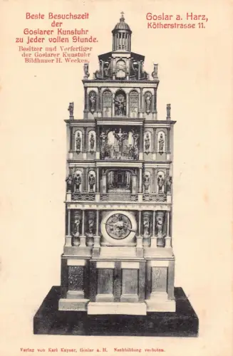 L051 Deutschland Goslar Harz Uhrturm Vintage Postkarte