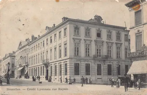 A849 Belgien 1905 Bruxelles Brüssel Credit Lyonnais Rue Royale Straßenpostkarte