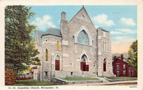 A849 USA 1948 Vermont Montpelier St Augustine Church Vintage Postkarte