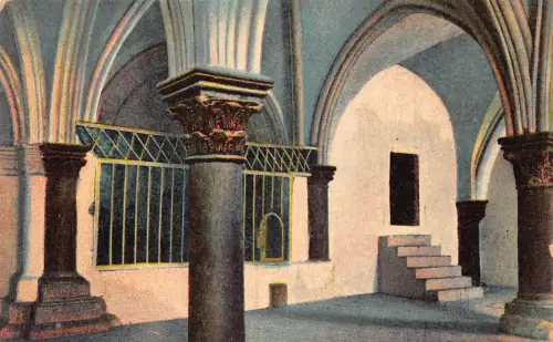 A849 Israel Jerusalem Abendmahlssaal Treppe Vintage Postkarte