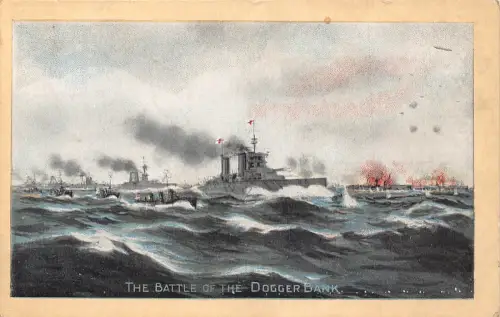 A852 England Schlacht an der Doggerbank Dampfschiff 1. Weltkrieg 1915 Postkarte