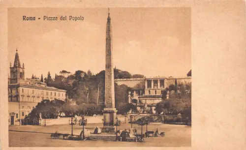A852 Italien Rom Roma Piazza Del Popolo Platz Vintage Postkarte