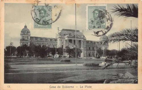 L127 Argentinien 1921 Casa de Gobierno La Plata Gebäude Vintage Postkarte