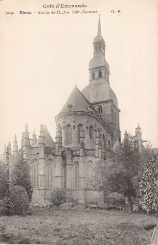 A840 Frankreich Dinan Abside L'eglise Saint Sauveur Kirche Vintage Postkarte