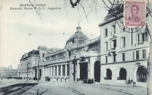 L127 Argentinien 1923 Buenos Aires Estacion Retro FCC Argentino Vintage Postkarte