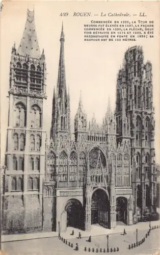 A841 Frankreich 1915 Kathedrale von Rouen 1. Weltkrieg Feldpostkarte