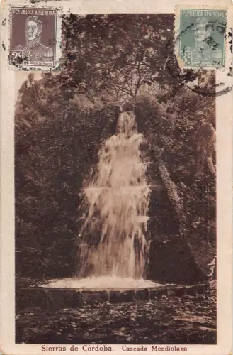 L127 Argentinien 20er Jahre Sierras de Cordoba Cascada Mendiolaza Wasserfall Postkarte