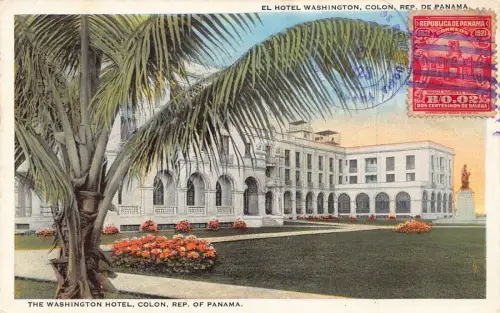 L147 Panama 1923 Washington Hotel in Colon Postkarte
