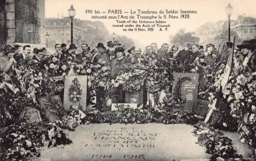 A045 Frankreich Paris Grab eines unbekannten Soldaten unter dem Triumphbogen Postkarte
