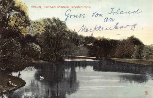 A045 Irland Dublin 1907 Volksgärten Phoenix Park Vintage Postkarte