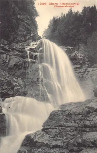 A042 Schweiz Oberer Faetschbachfall Klausenstrasse Wasserfall Postkarte