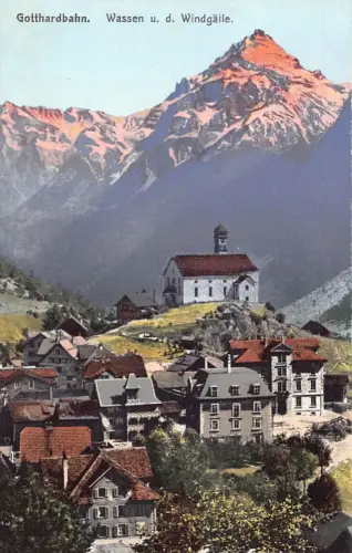 A042 Schweiz Gotthardbahn Wassen u d Windgeile Vintage Postkarte