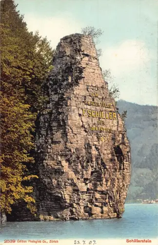 A042 Schweiz Schillerstein Felsklippe Vintage Postkarte