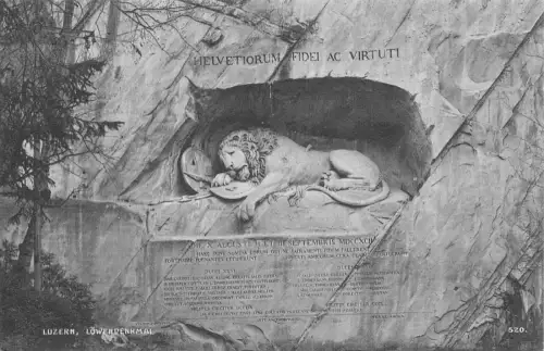 A041 Schweiz Luzern Loewendenkmal Löwe Wappen Denkmal AK
