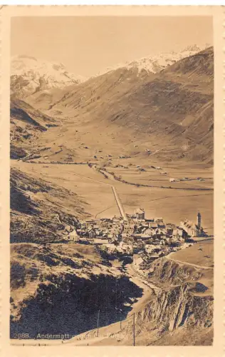 A042 Schweiz Andermatt gegen die Furka Bergdorf Vintage Postkarte