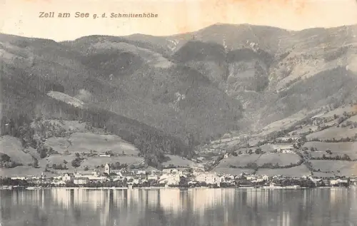 A038 Österreich 1907 Zell am See gd Schmittenhöhe Berge Vintage Postkarte