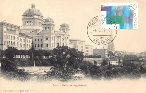 L299 Schweiz Bern Parlamentsgebaeude Parlamentspalast Vintage Postkarte