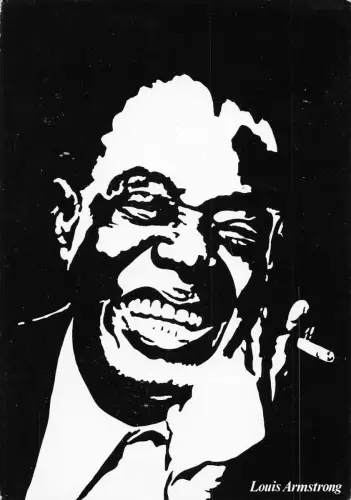 L291 Musiksänger Louis Armstrong Jazz Postkarte
