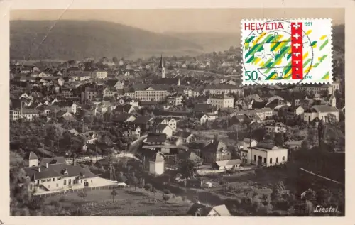 L300 Schweiz Liestal Panorama Vintage Postkarte