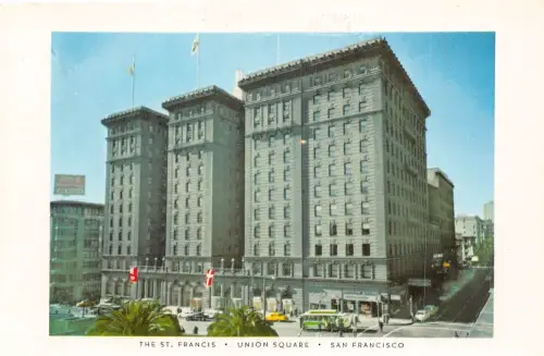 A856 US San Francisco Union Square St Francis Hotel Vintage Postkarte